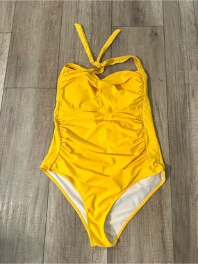 Womens Yellow One Piece Swimsuit Size xl